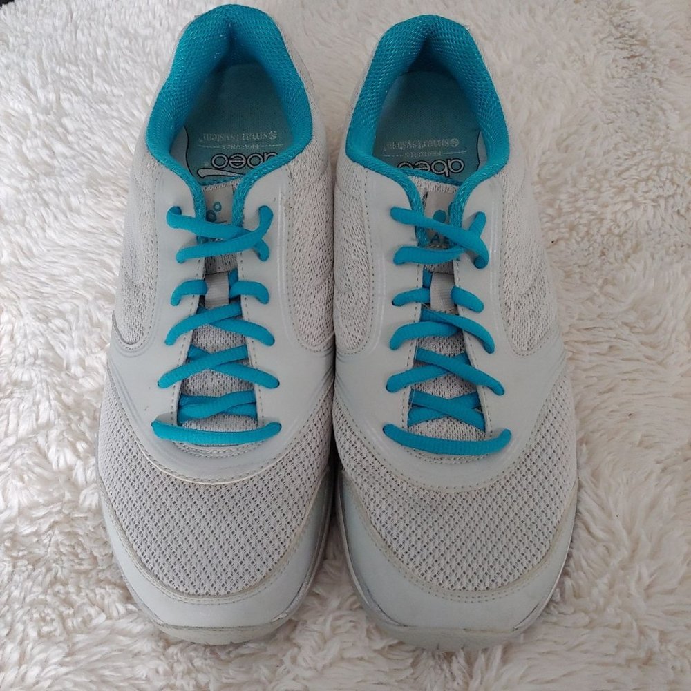 ABEO AEROSYSTEM ASTRA LT GREY AND TEAL SHOES SIZE 9.5